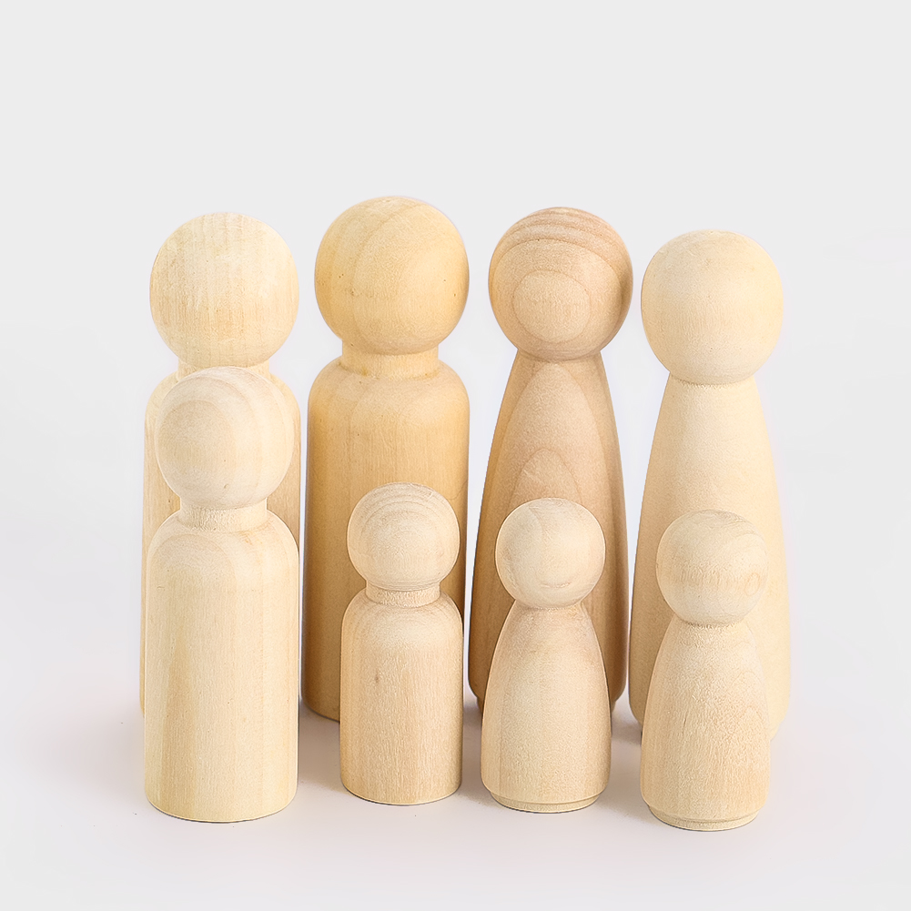 Party Games Simple - 2PCS Holz Puppe Massivholz Carving Einfache