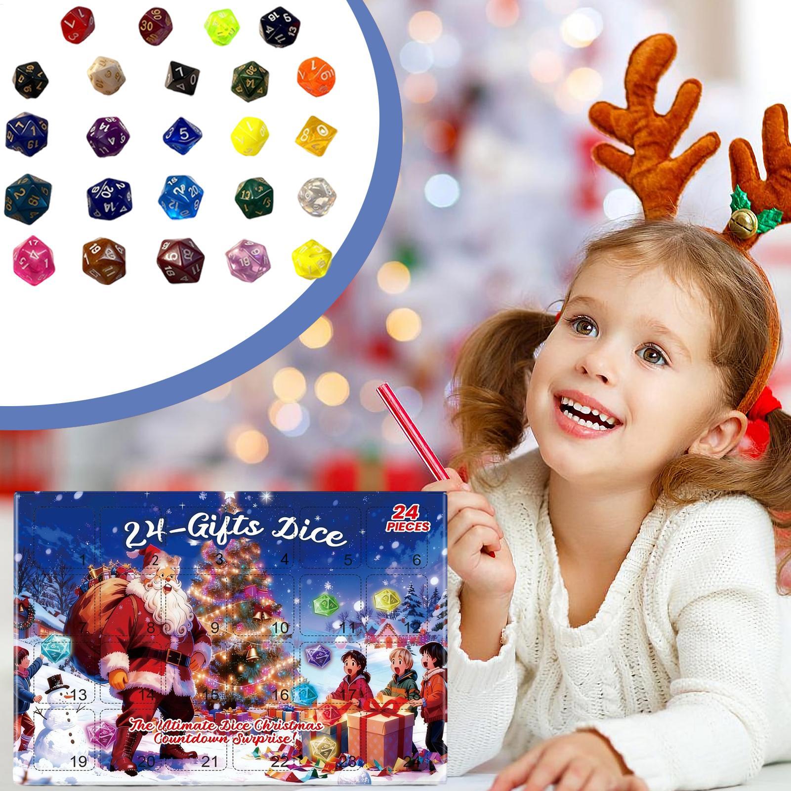 Party Games Youth - Weihnachtskalender, Countdown-Party, Spielzubehör, 24-Tage-Rollenspiel-Würfel-Set, Countdown-Kalender für