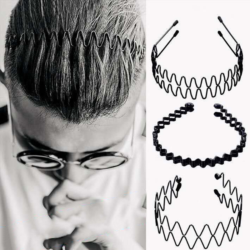 Ring Toss Outdoor - Unisex Metall-Haarreif mit Wellenmuster, rutschfest, für