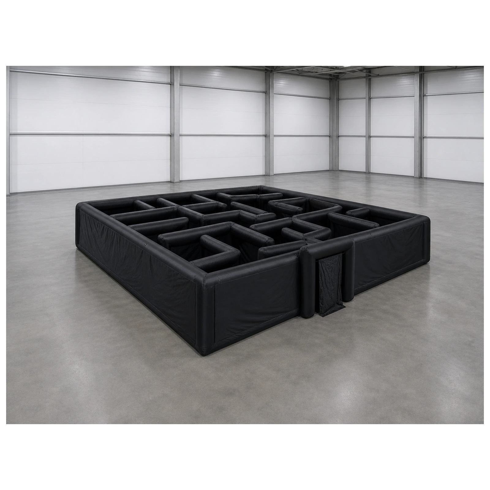 Party Games Kids And Adults - Großes, schlichtes, schwarzes, aufblasbares Labyrinth 12x12m