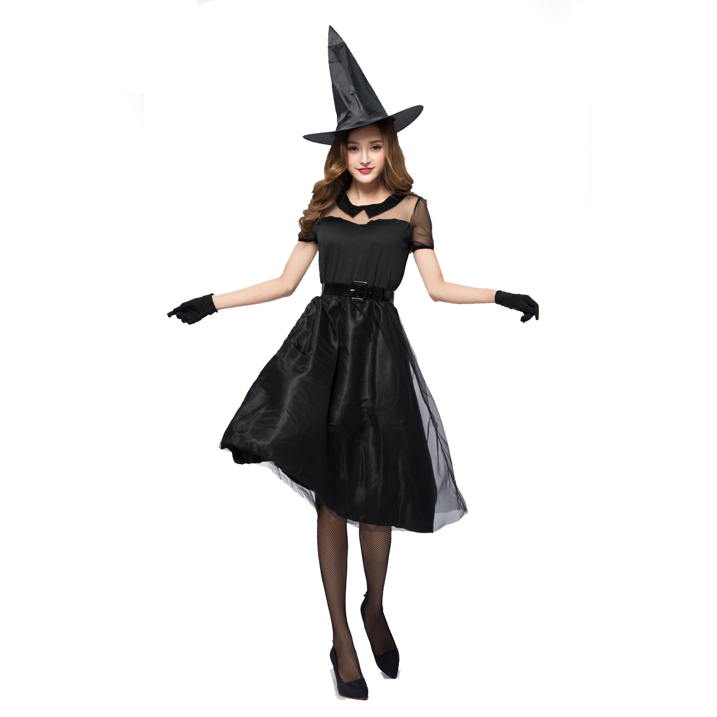 Party Games Simple - Halloween Schwarzer Schleier Hexe Cosplay Kostüm