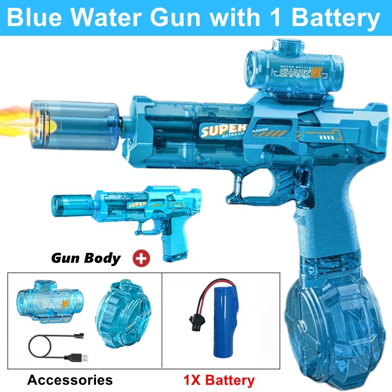 Party Games For Adults And Kids - Elektrische Wasserpistole - Automatische LED-Licht-Wasserpistole für