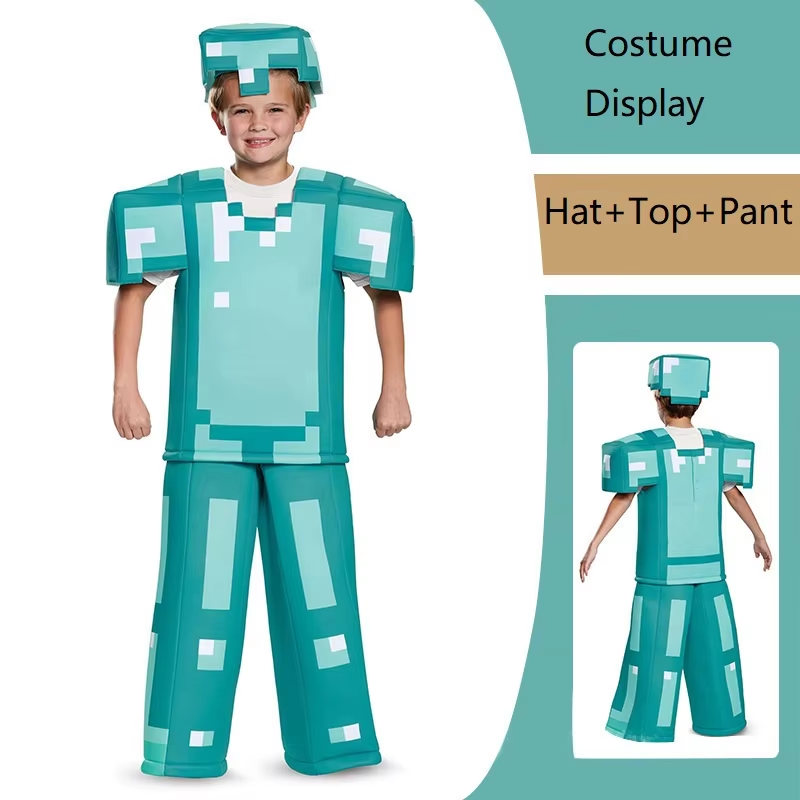 Party Games Children - NEUES Kinder-Cosplay-Diamant-Rüstungs-Set für den Spielfigur-Steve, 3-teiliges
