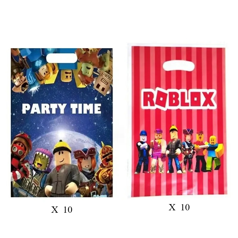 Party Games In Roblox - Roblox-Spielfiguren Cartoon-Themen Öko-Tragetaschen Geburtstagsparty Geschenkverpackung Plastik-Einkaufstasche